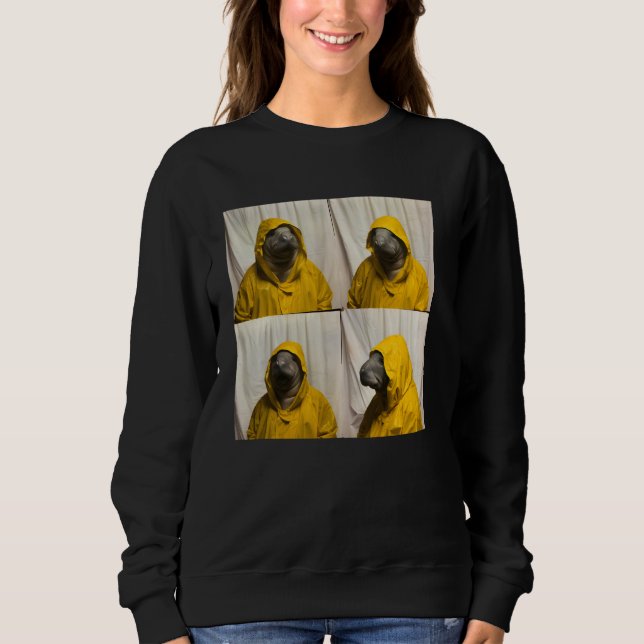 Funny Manatee Lover Ocean Animal Fotobooth Albern Sweatshirt (Vorderseite)