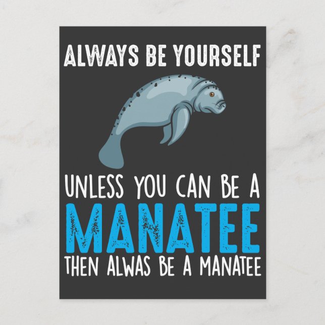 Funny Manatee Niedlich Sea Animal Biologe Postkarte (Vorderseite)