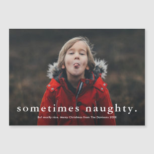 Funny manchmal naughty Foto Frohe Weihnachten Magneteinladung