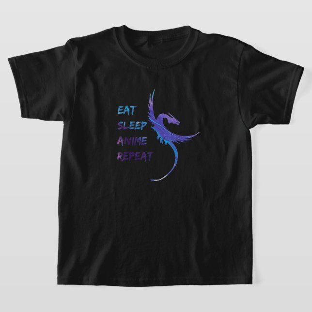 Funny Manga essen Sleep Anime Wiederholung Dragon  T-Shirt (Ablage )