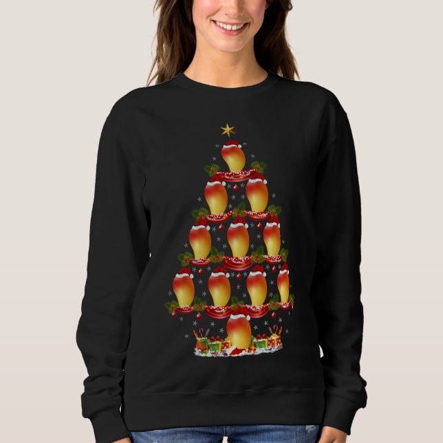 Funny Mango Fruit Xmas Tree Lighting Mango Christm Sweatshirt (Vorderseite)