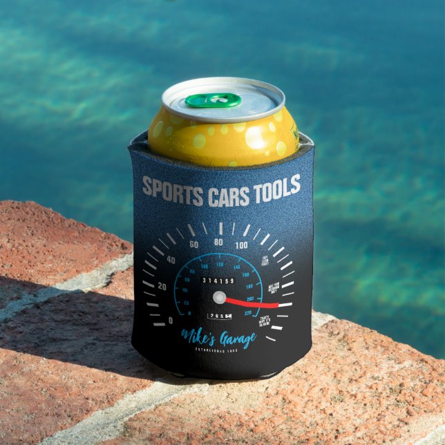 Funny Manly Car Odometer Speedometer Blauer Glitze Dosenkühler (In Situ Pool)