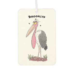 Funny marabou Storch Cartoon Autolufterfrischer