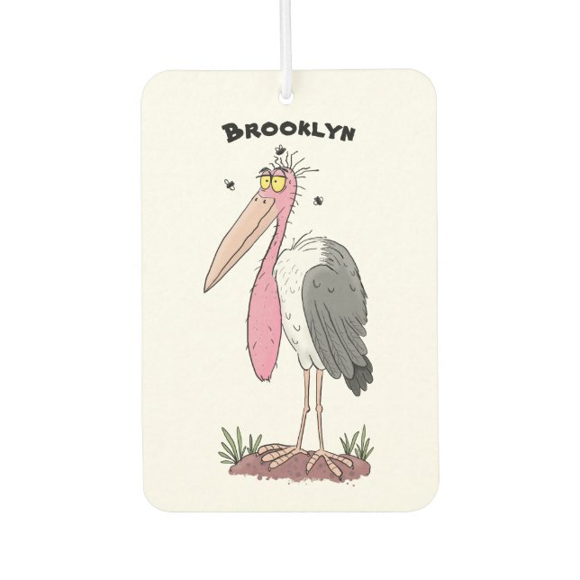Funny marabou Storch Cartoon Autolufterfrischer (Vorderseite)