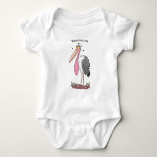 Funny marabou Storch Cartoon Baby Strampler
