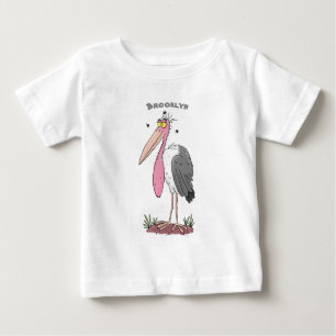 Funny marabou Storch Cartoon Baby T-shirt