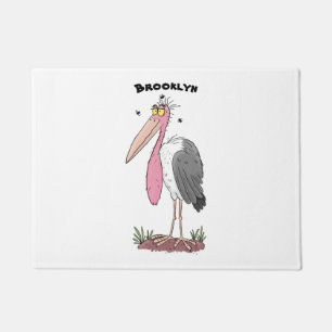 Funny marabou Storch Cartoon Fußmatte