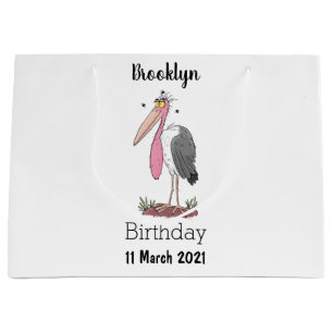 Funny marabou Storch Cartoon Große Geschenktüte