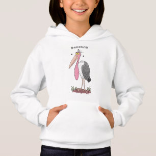 Funny marabou Storch Cartoon Hoodie