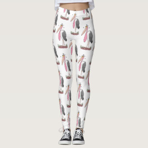 Funny marabou Storch Cartoon Leggings