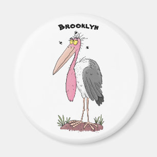 Funny marabou Storch Cartoon Magnet