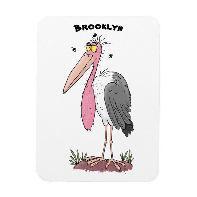 Funny marabou Storch Cartoon Magnet (Vertikal)