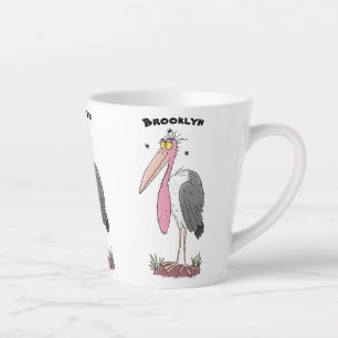 Funny marabou Storch Cartoon Milchtasse