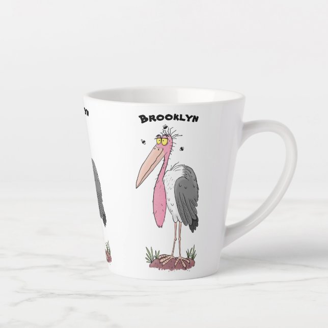Funny marabou Storch Cartoon Milchtasse (Rechts)
