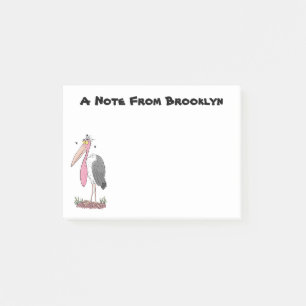 Funny marabou Storch Cartoon Post-it Klebezettel