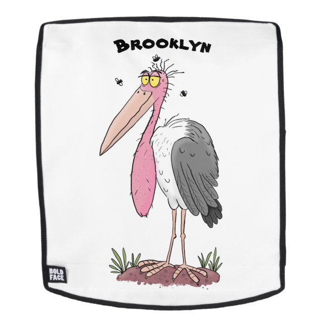 Funny marabou Storch Cartoon Rucksack (Abnehmbare Front)