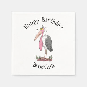 Funny marabou Storch Cartoon Serviette