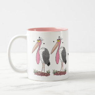 Funny marabou Storch Cartoon Zweifarbige Tasse