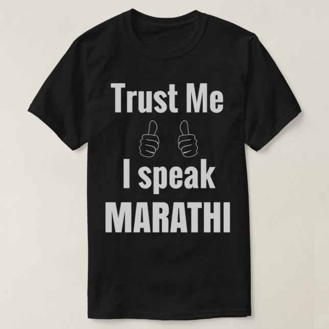 Funny Marathi Shirt Gift For Men Women   (Design vorne)