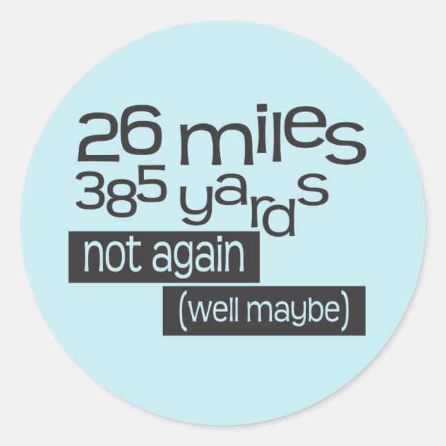 Funny Marathon 26 Meilen 385 Yards © Stickers (Vorderseite)