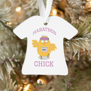Funny Marathon Chick Ornament