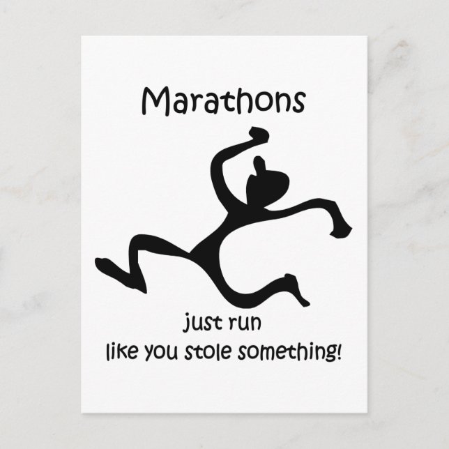 Funny Marathon Postkarte (Vorderseite)