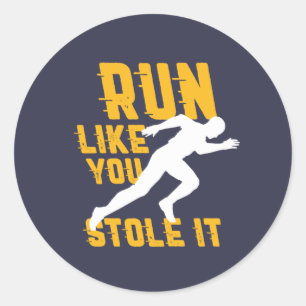 Funny Marathon Running Joggen Workout Übung Runder Aufkleber