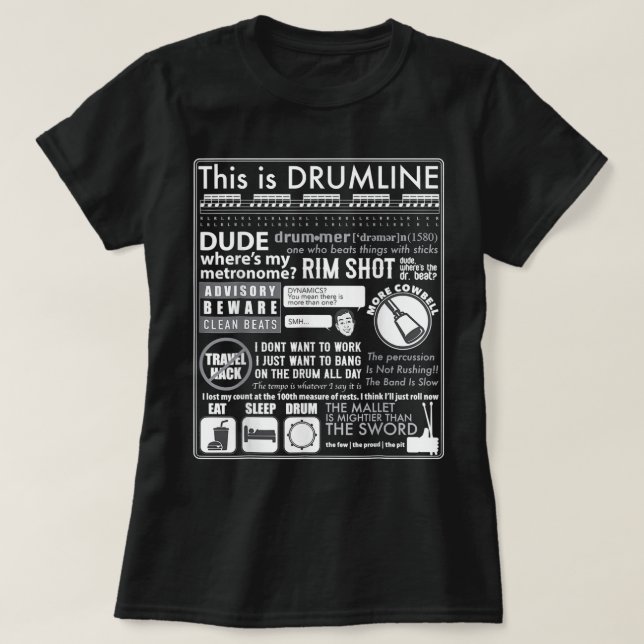 Funny Marching Band Dies ist Drumline Quote Musici T-Shirt (Design vorne)