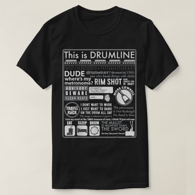 Funny Marching Band Dies ist Drumline Quote Musici T-Shirt (Design vorne)