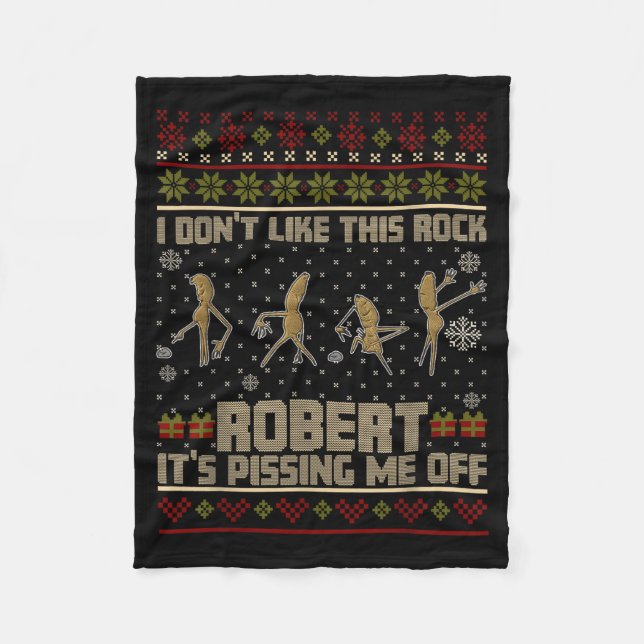 Funny Marcus The Worm I Don't Like This Rock Ugly  Fleecedecke (Vorderseite)