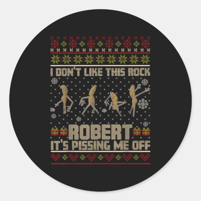 Funny Marcus The Worm I Don't Like This Rock Ugly  Runder Aufkleber (Vorderseite)