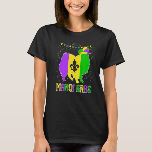 Funny Mardi Gras American Eskimo Dog Dad Mom Mardi T-Shirt (Vorderseite)