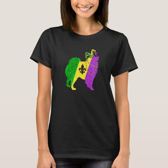Funny Mardi Gras American Eskimo Dog Mardi Gras Ha T-Shirt (Vorderseite)
