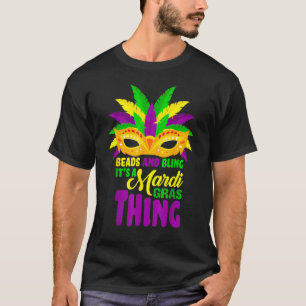 Funny Mardi Gras Beads Coole Perlen und Bling Mard T-Shirt