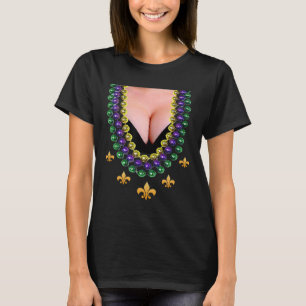 Funny Mardi Gras Beads und Cleavage Kostüme Shirt