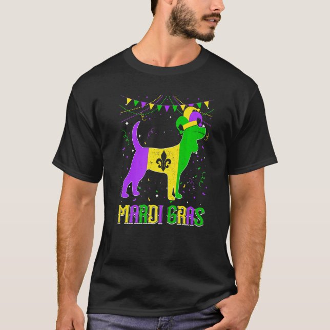 Funny Mardi Gras Beagle Dog Dad Mom Mardi Gras Pre T-Shirt (Vorderseite)