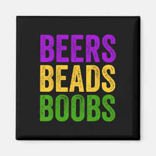 Funny Mardi Gras Beers Beads T-Shirt New Orleans C Magnet