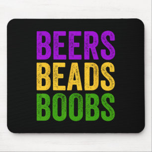 Funny Mardi Gras Beers Beads T-Shirt New Orleans C Mousepad