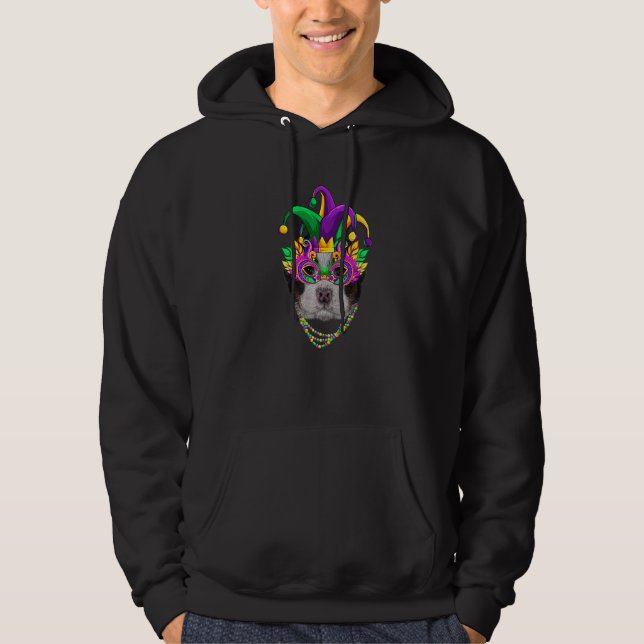 Funny Mardi Gras Bernese Mountain Dog Mardi Gras B Hoodie (Vorderseite)