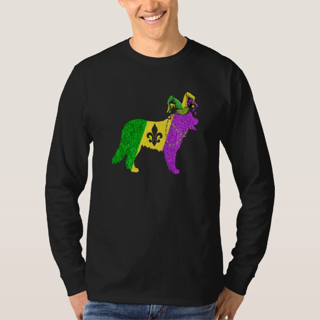 Funny Mardi Gras Bernese Mountain Dog Mardi Gras H T-Shirt (Vorderseite)
