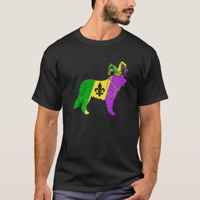 Funny Mardi Gras Bernese Mountain Dog Mardi Gras H T-Shirt (Vorderseite)