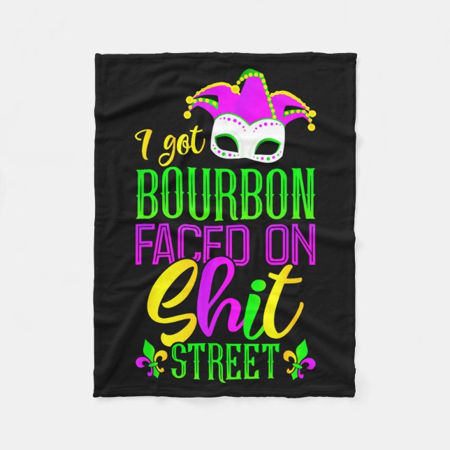 Funny Mardi Gras Bourbon Street , New Orleans Drin Fleecedecke (Vorderseite)