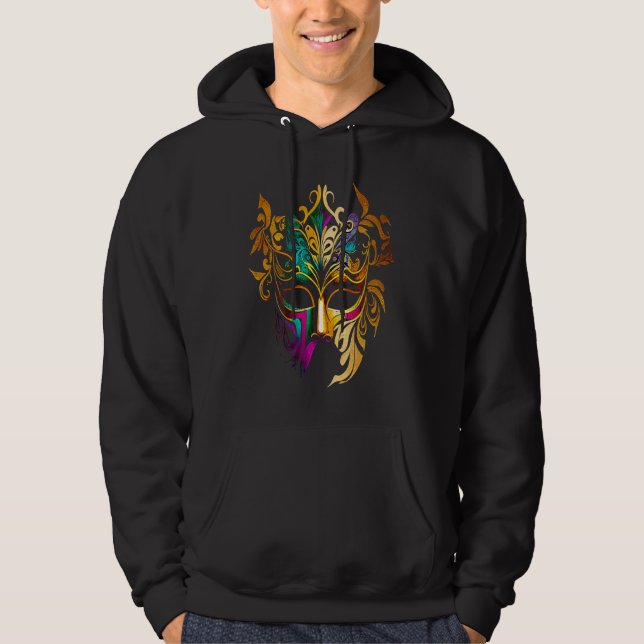 Funny Mardi Gras Carnival parade with beads party  Hoodie (Vorderseite)