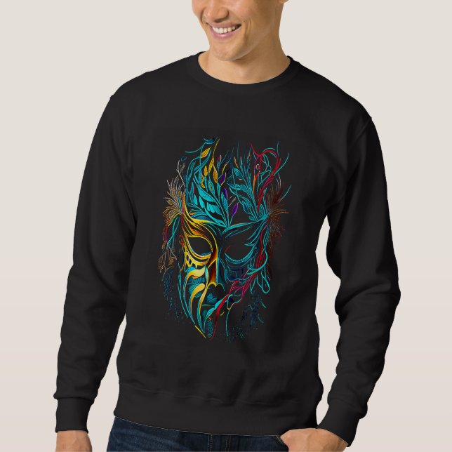 Funny Mardi Gras Carnival parade with beads party  Sweatshirt (Vorderseite)