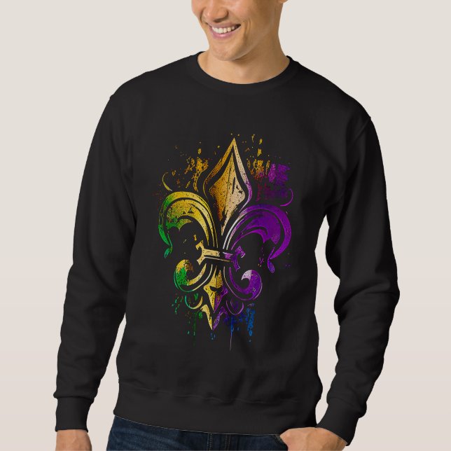 Funny Mardi Gras Carnival parade with beads party  Sweatshirt (Vorderseite)