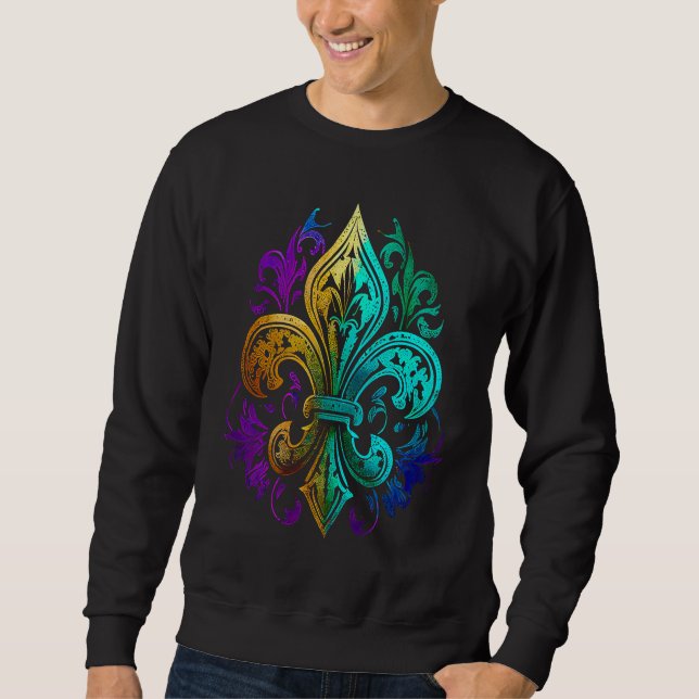 Funny Mardi Gras Carnival parade with beads party  Sweatshirt (Vorderseite)