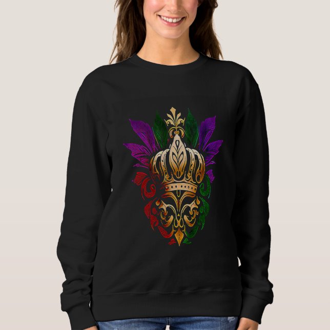 Funny Mardi Gras Carnival parade with beads party  Sweatshirt (Vorderseite)