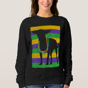 Funny Mardi Gras Chihuahua Beads und Jester Hat Ne Sweatshirt