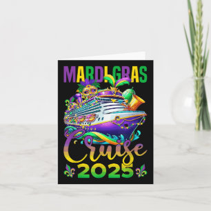 Funny Mardi Gras Cruise 2025 Maske Beads Fat Tuesd Karte