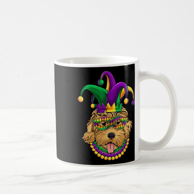 Funny Mardi Gras Dog Apparel Kaffeetasse (Rechts)